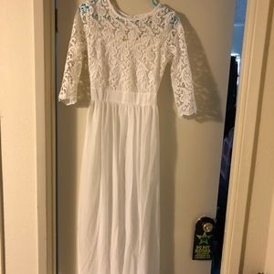 White maxi dress